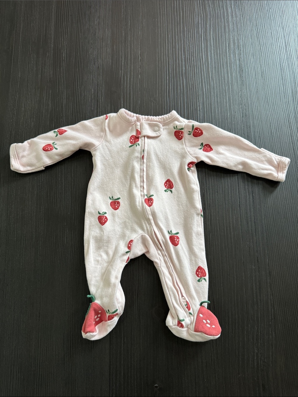 ✨ Carter’s Pink Strawberry-Print Baby One-Piece Footed Sleeper✨